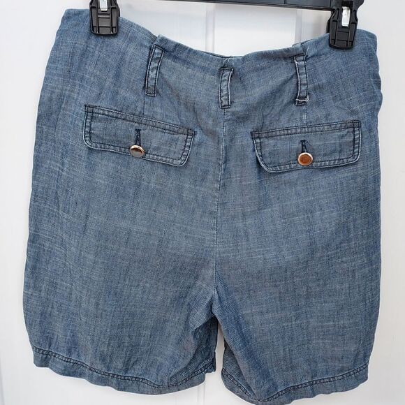 Trina Turk Chambray Tencel Linen Blend Shorts 4 - Picture 4 of 10